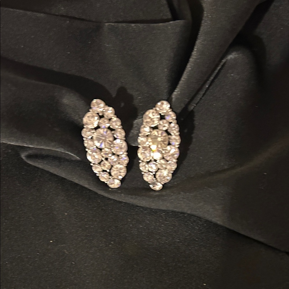 Elegant Silver Crystal rhinestone Earrings
